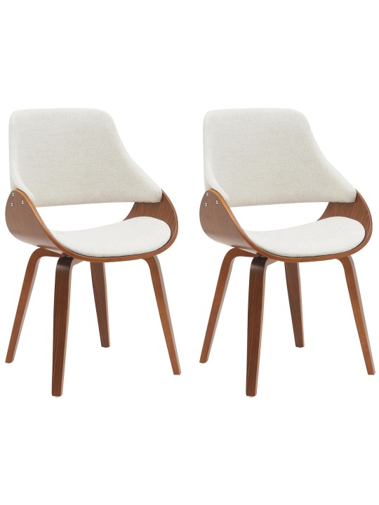 Conjunto de 2 cadeiras de jantar Vangale, nogueira/creme