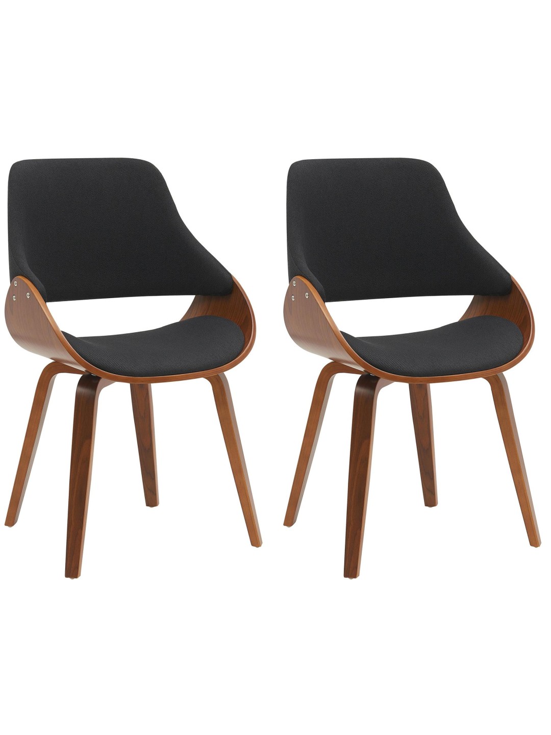 Conjunto de 2 cadeiras de jantar Vangale, nogueira/preto