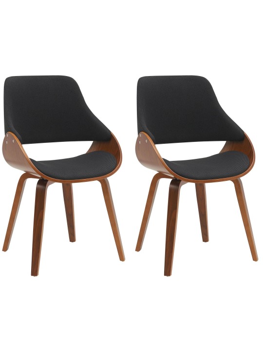 Conjunto de 2 cadeiras de jantar Vangale, nogueira/preto