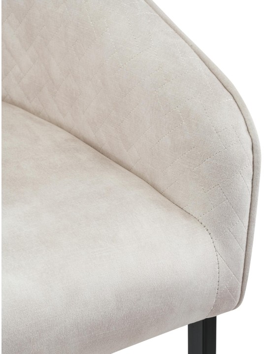 Cadeira da sala de jantar Jarik veludo vintage, creme