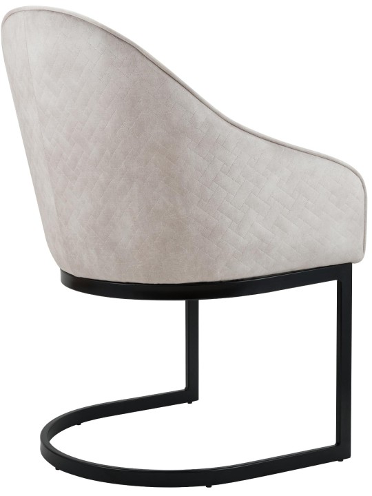 Cadeira da sala de jantar Jarik veludo vintage, creme