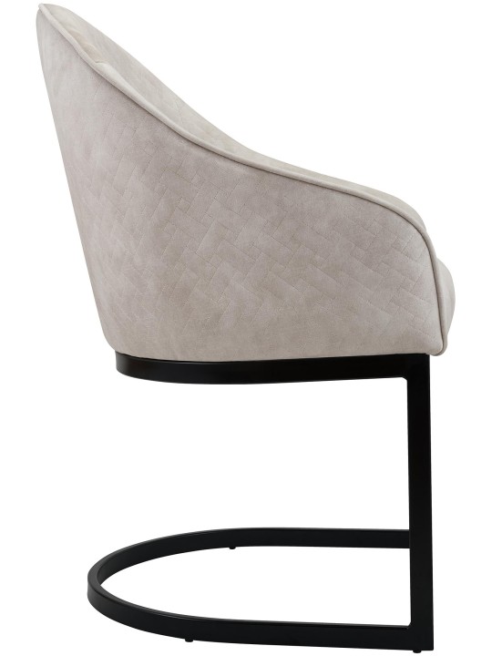 Cadeira da sala de jantar Jarik veludo vintage, creme