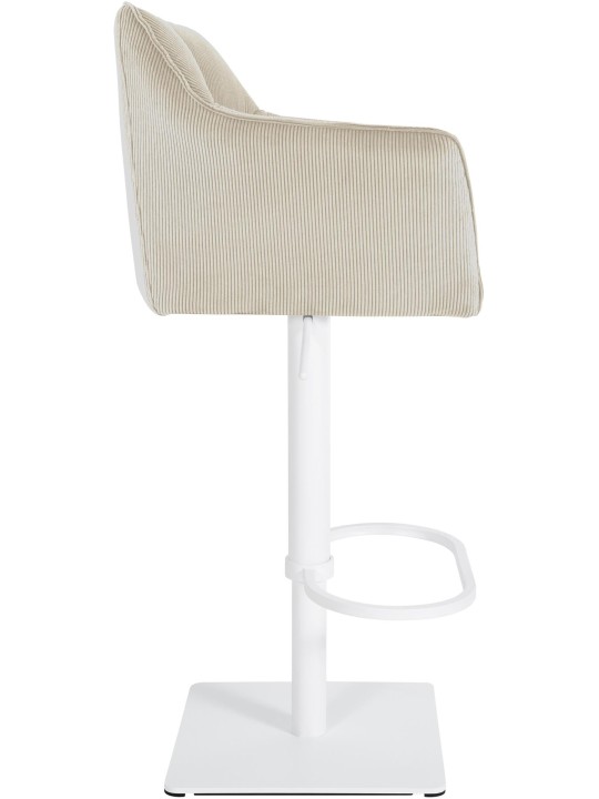 Banqueta alta Damaso W Cord, creme