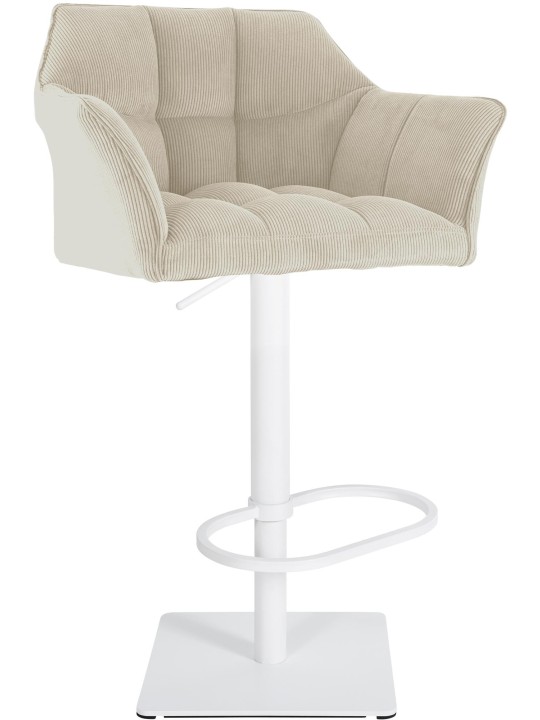 Banqueta alta Damaso W Cord, creme
