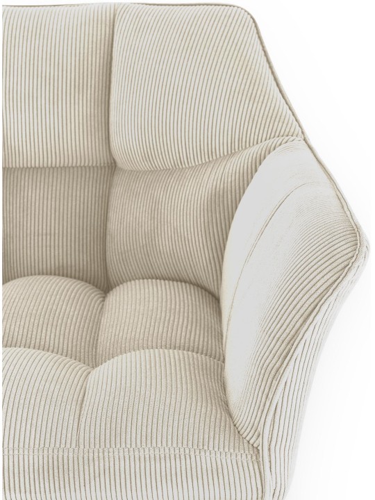 Banqueta alta Damaso B Cord, creme