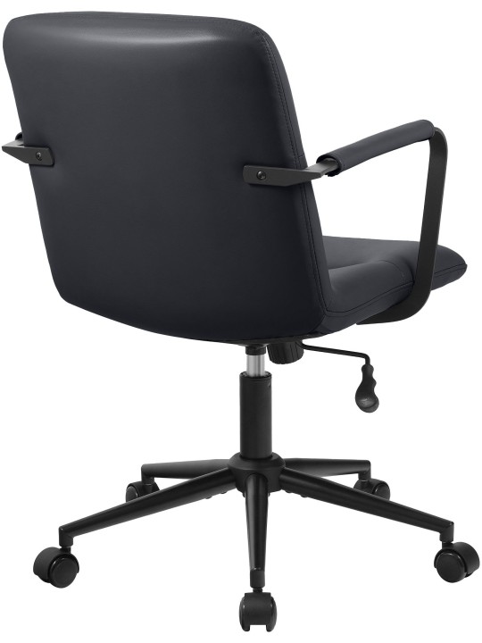 Cadeira de escritório Hilda couro verdadeiro, preto