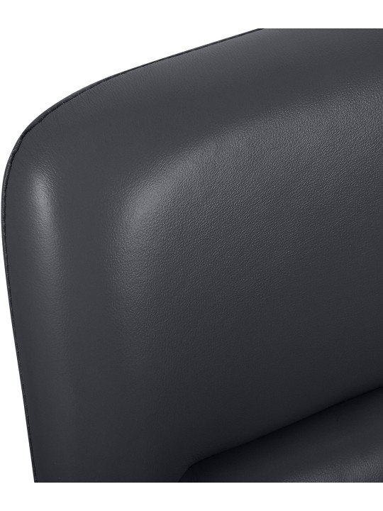 Cadeira de escritório Hilda couro verdadeiro, preto