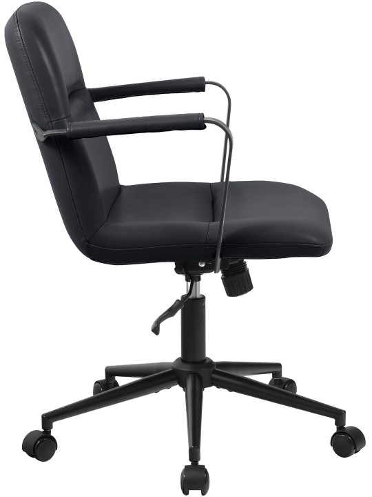 Cadeira de escritório Hilda couro verdadeiro, preto