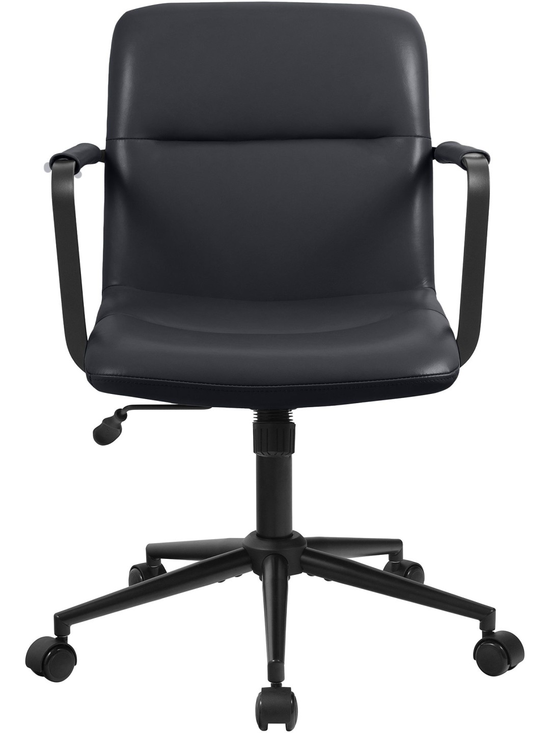 Cadeira de escritório Hilda couro verdadeiro, preto