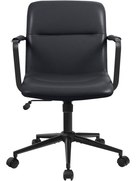 Cadeira de escritório Hilda couro verdadeiro, preto