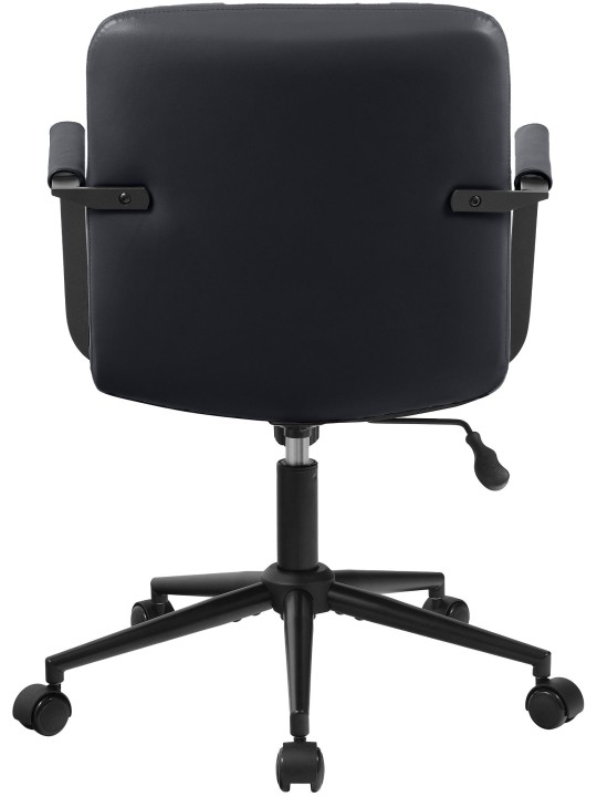 Cadeira de escritório Hilda couro verdadeiro, preto