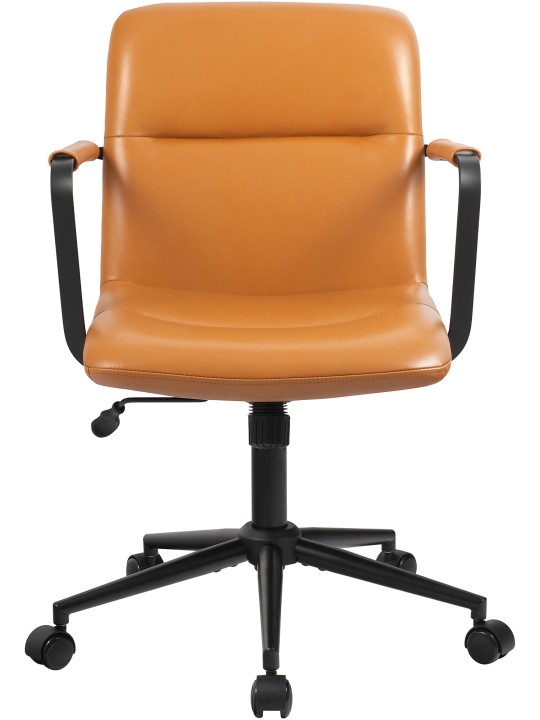 Cadeira de escritório Hilda couro verdadeiro, castanho