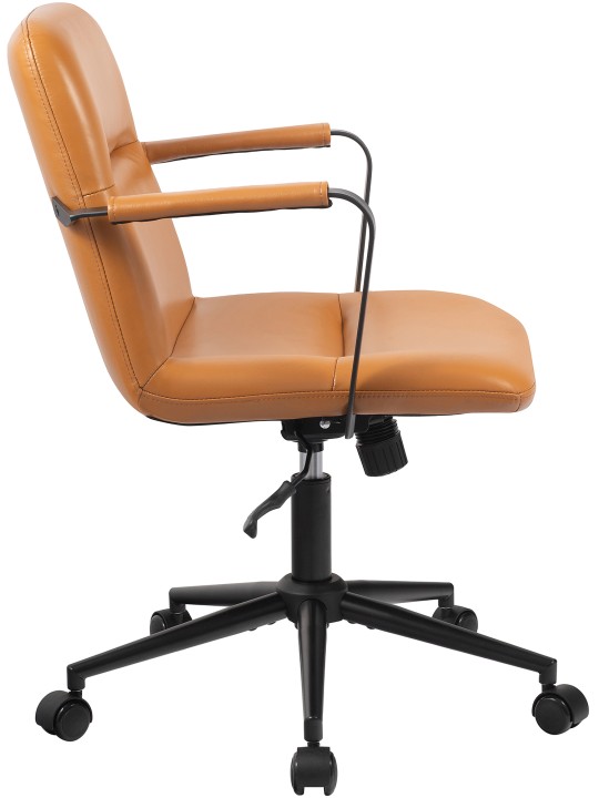 Cadeira de escritório Hilda couro verdadeiro, castanho