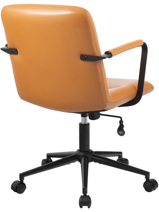 Cadeira de escritório Hilda couro verdadeiro, castanho