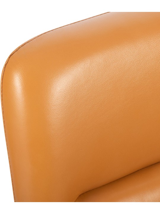 Cadeira de escritório Hilda couro verdadeiro, castanho