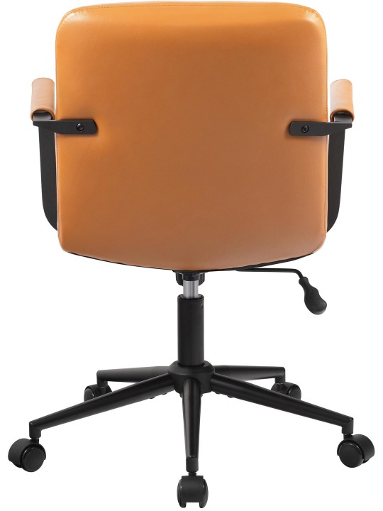Cadeira de escritório Hilda couro verdadeiro, castanho