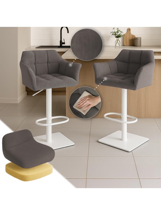 Banqueta alta Damaso W Cord, taupe