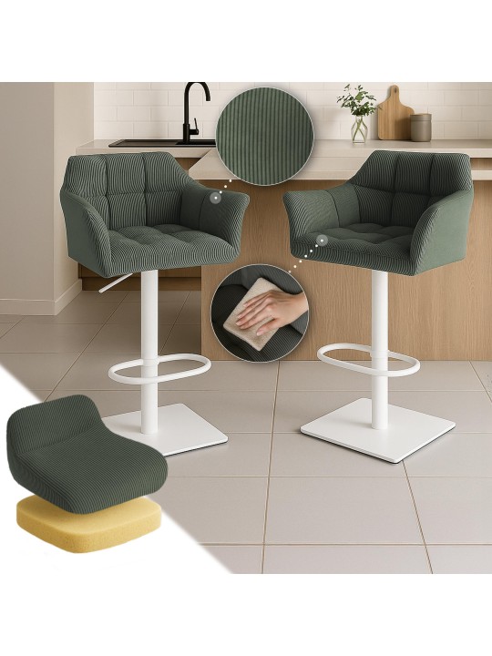 Banqueta alta Damaso W Cord, verde