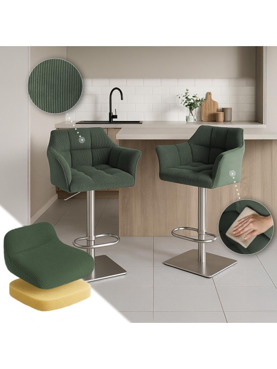 Banqueta alta Damaso E Cord, verde Banqueta alta Damaso E Cord, verde