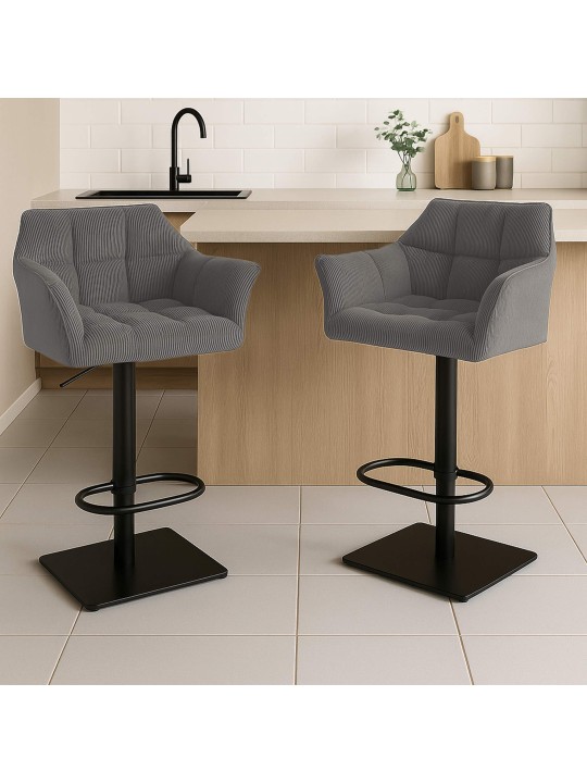 Banqueta alta Damaso B Cord, taupe