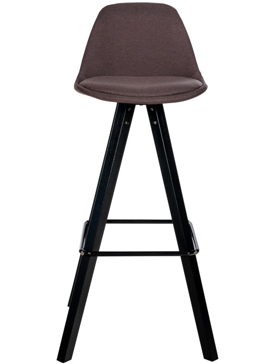 Conjunto de 2 bancos de bar em tecido Corbin quadrado, castanho