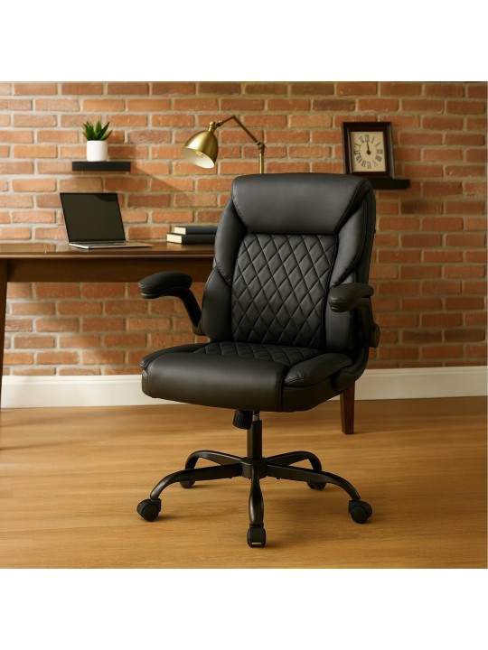 Cadeira de escritório Medfield couro sintético, preto