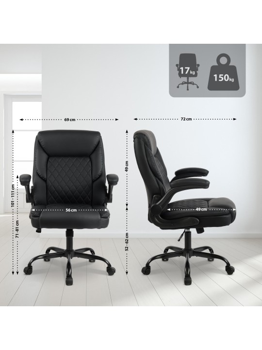 Cadeira de escritório Medfield couro sintético, preto