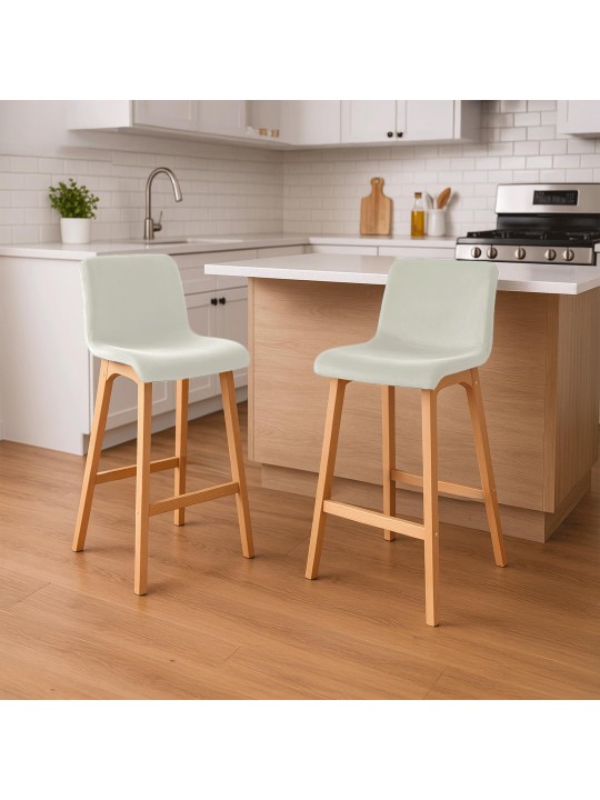 Banqueta alta Hoover Velvet Natura, creme