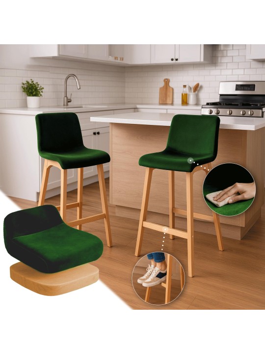 Banqueta alta Hoover Velvet Natura, verde