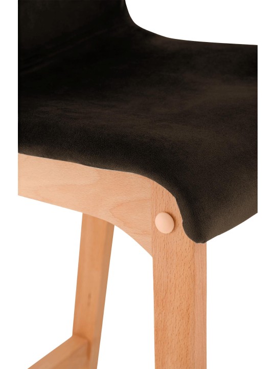 Banqueta alta Hoover Velvet Natura, castanho