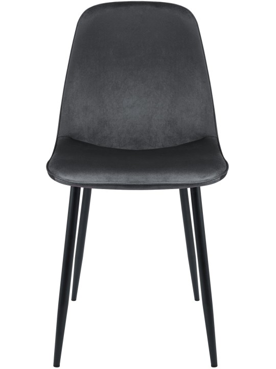 Conjunto de 2 cadeiras de jantar em veludo Maryam, cinza escuro