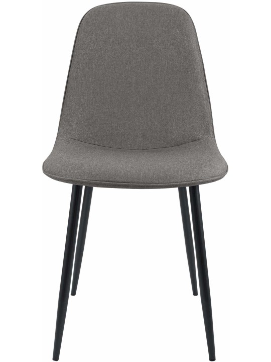 Conjunto de 2 cadeiras de jantar em tecido Maryam, cinza claro Conjunto de 2 cadeiras de jantar em tecido Maryam, cinza claro