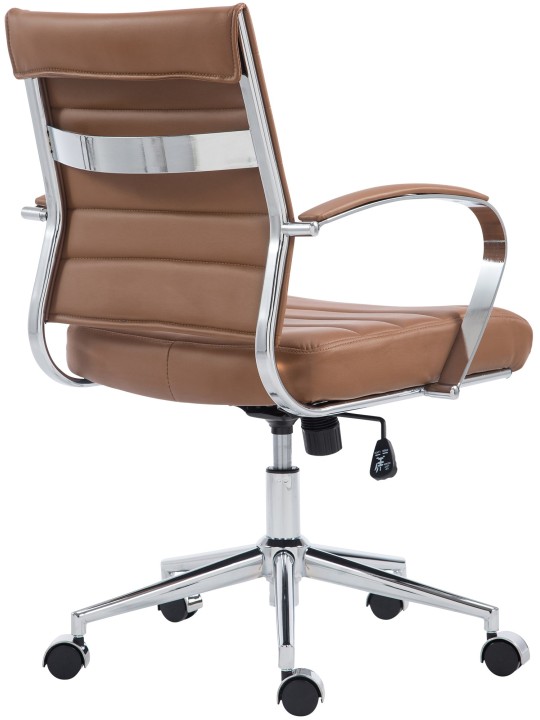 Cadeira de escritório em pele sintética Oakland, castanho claro
