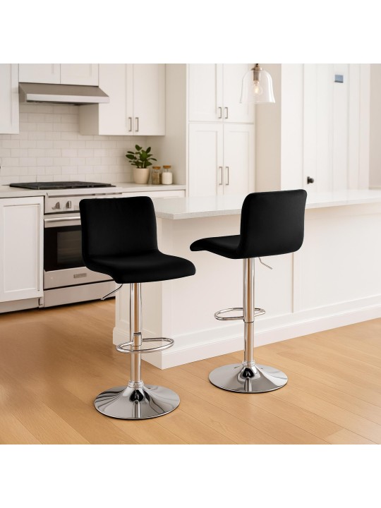 Banqueta alta Hoover veludo C, preto