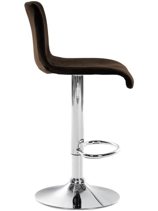 Banqueta alta Hoover veludo C, castanho