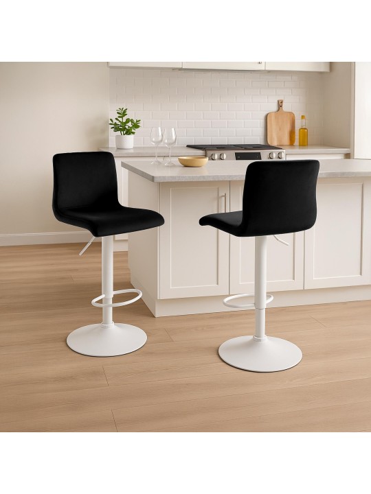 Banqueta alta Hoover veludo W, preto