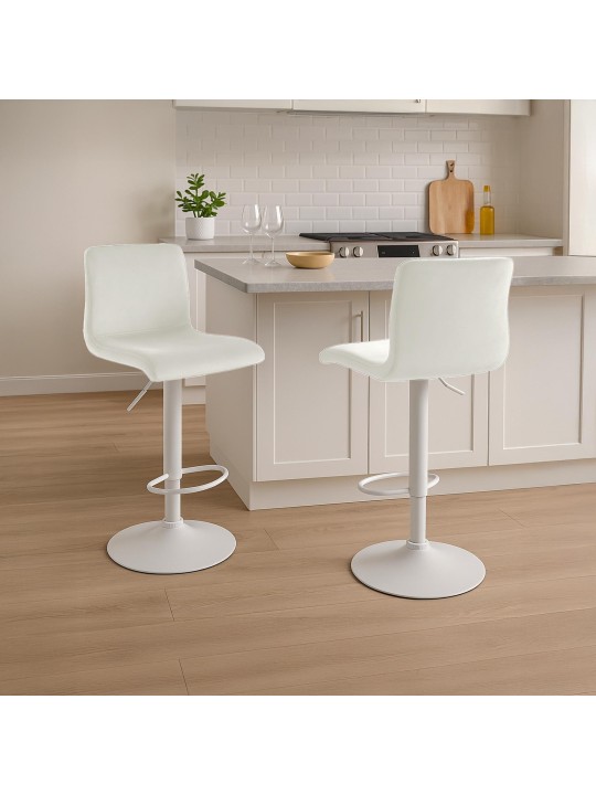 Banqueta alta Hoover veludo W, creme