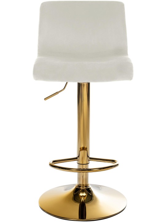 Banqueta alta Hoover veludo G, creme