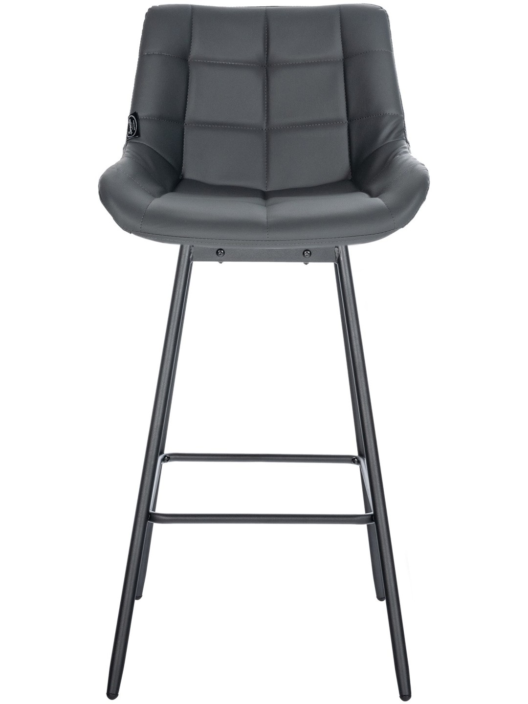 Conjunto de 4 bancos giratórios Weston em couro sintético, cinza