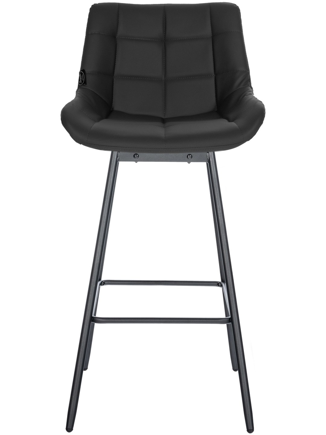 Conjunto de 4 bancos giratórios Weston em couro sintético, preto