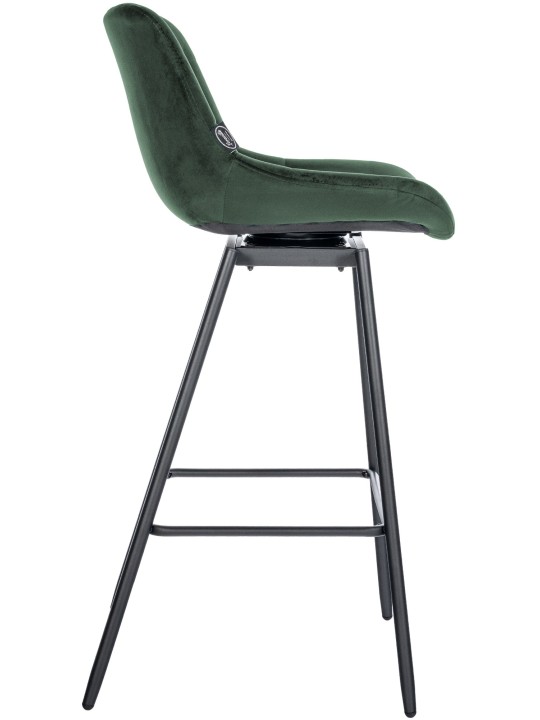 Conjunto de 4 bancos de bar giratórios de veludo Weston, verde escuro Conjunto de 4 bancos de bar giratórios de veludo Weston, verde escuro