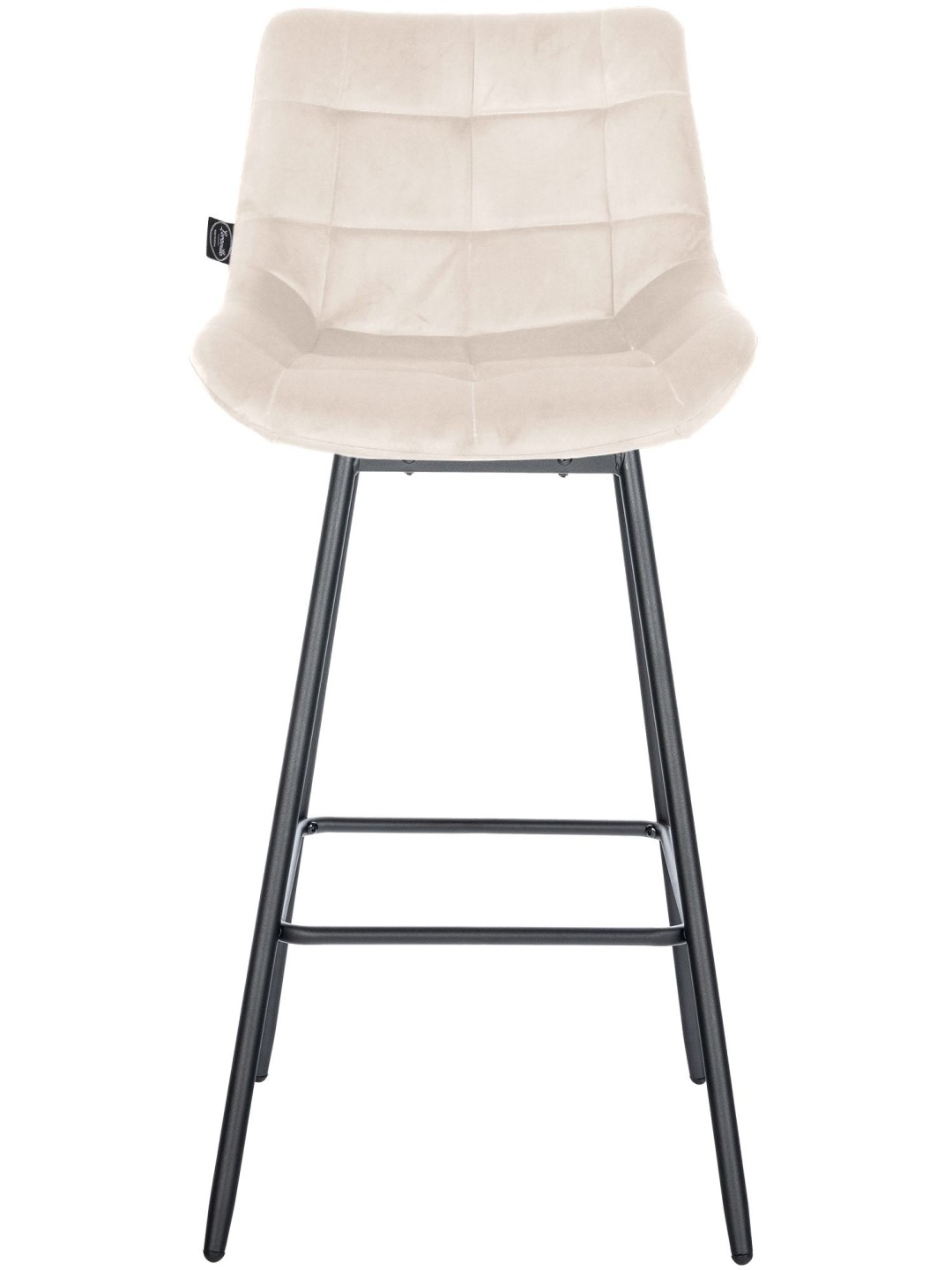 Conjunto de 4 bancos de bar giratórios de veludo Weston, creme