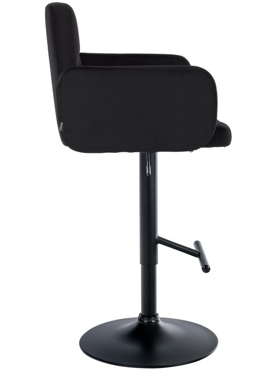 Conjunto de 2 bancos altos de veludo Los Angeles, preto