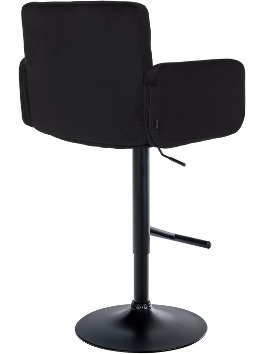 Conjunto de 2 bancos altos de veludo Los Angeles, preto