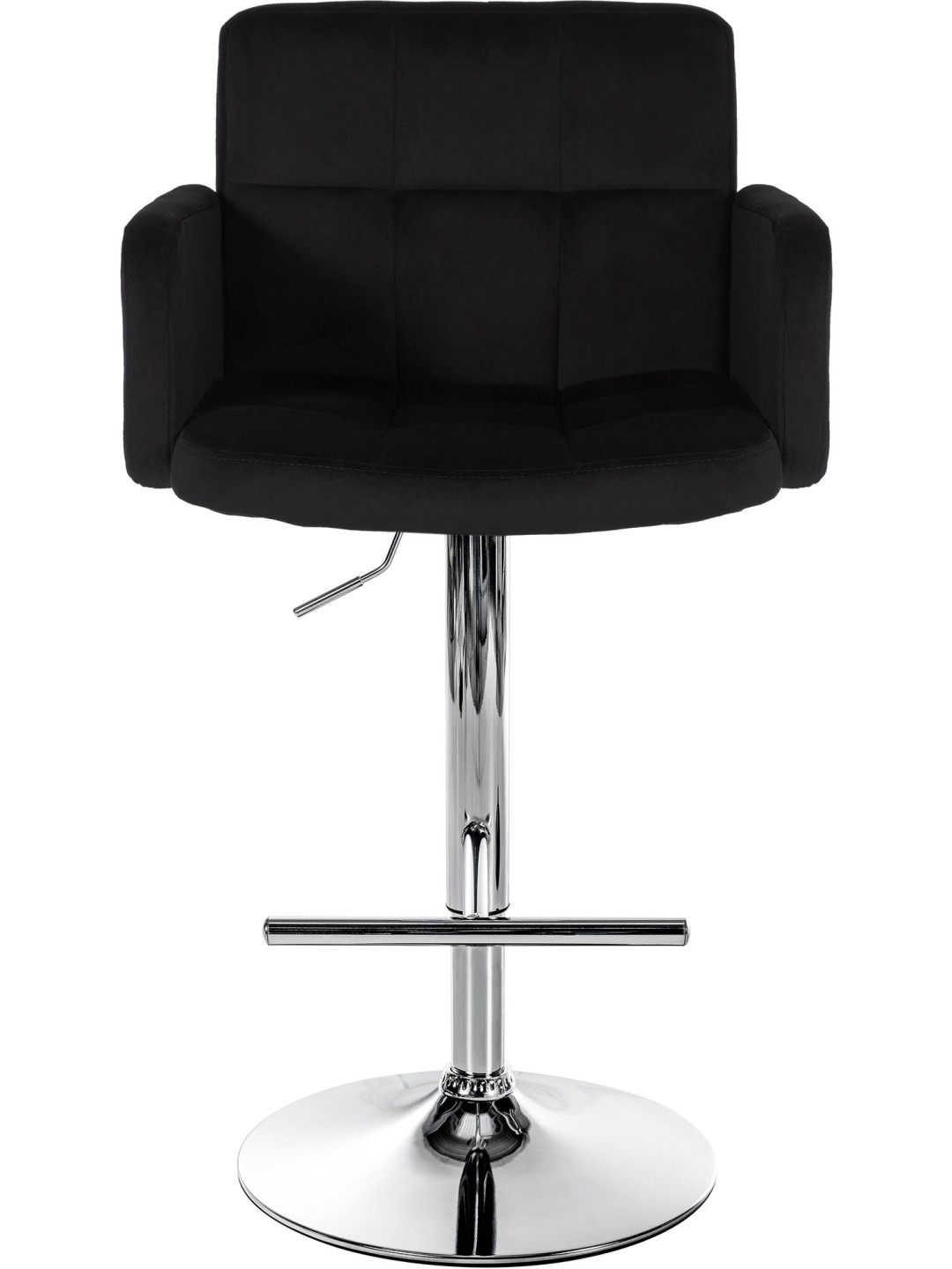 Conjunto de 2 bancos altos Los Angeles veludo cromado, preto