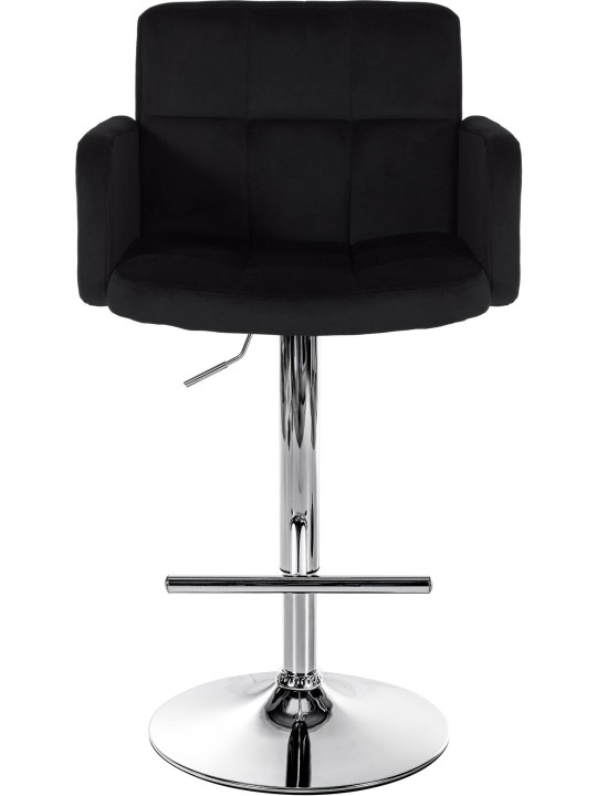 Conjunto de 2 bancos altos Los Angeles veludo cromado, preto