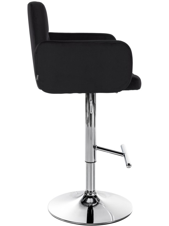 Conjunto de 2 bancos altos Los Angeles veludo cromado, preto