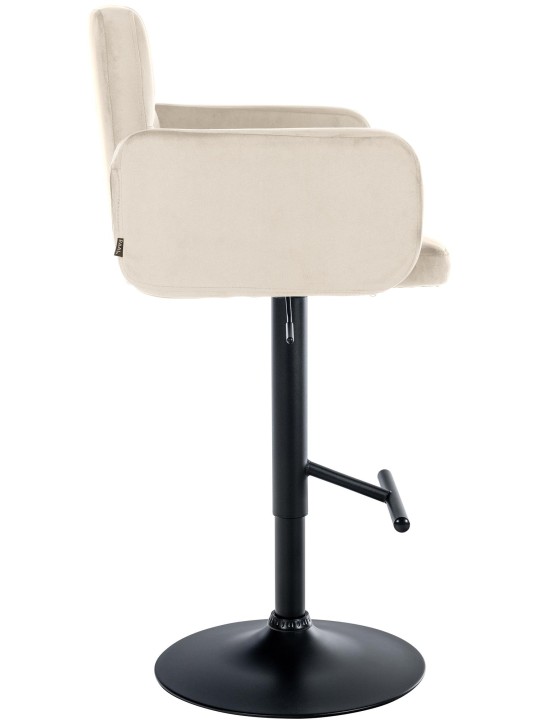 Conjunto de 2 bancos altos de veludo Los Angeles, creme