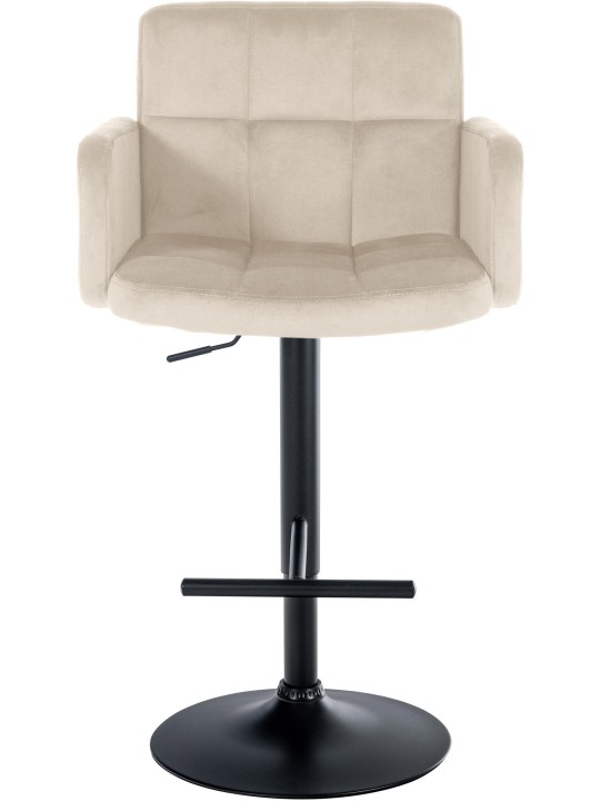 Conjunto de 2 bancos altos de veludo Los Angeles, creme