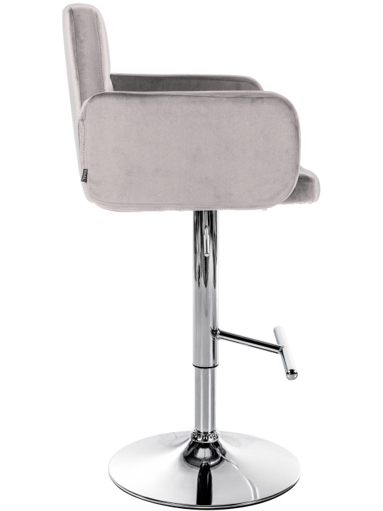 Conjunto de 2 bancos altos Los Angeles veludo cromado, cinza